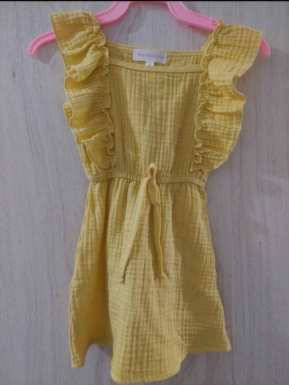 Yellow Ruffled Cotton Baby Girl's Dress